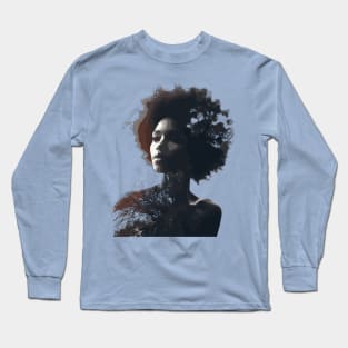 Afrocentric Woman Nature Long Sleeve T-Shirt